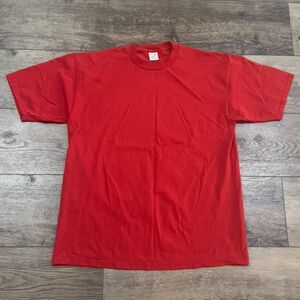 Vintage 90s JERZEES 50/50 Blank Red T-Shirt Single Stitch Made in USA - Men's XL